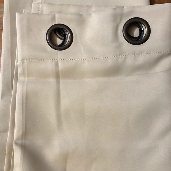 Turquoize 52”x108” beige curtains. Two panels - Picture 3 of 5